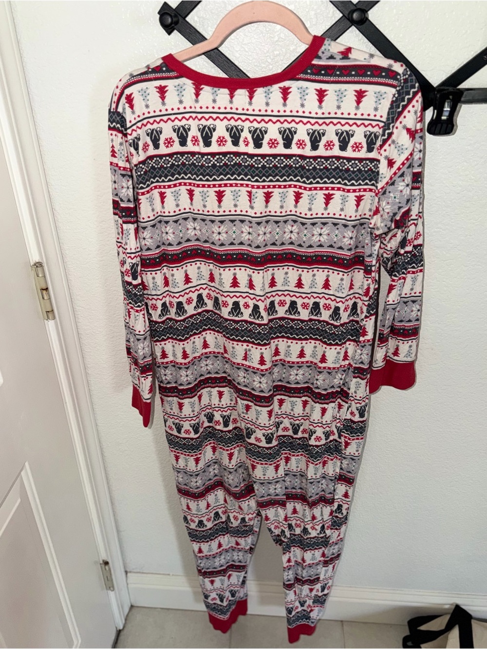 Good Duck Family Christmas One Piece Pajamas XL Fair Isle Henley Union Suit - Picture 4 of 4